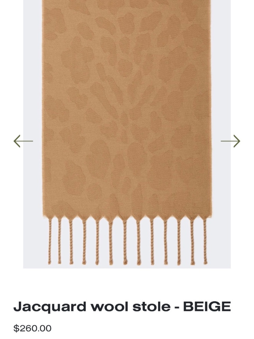 Max Mara Jacquard wool stole - BEIGE